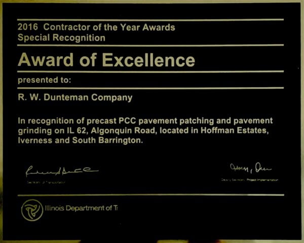 Contractor of the Year - 2016